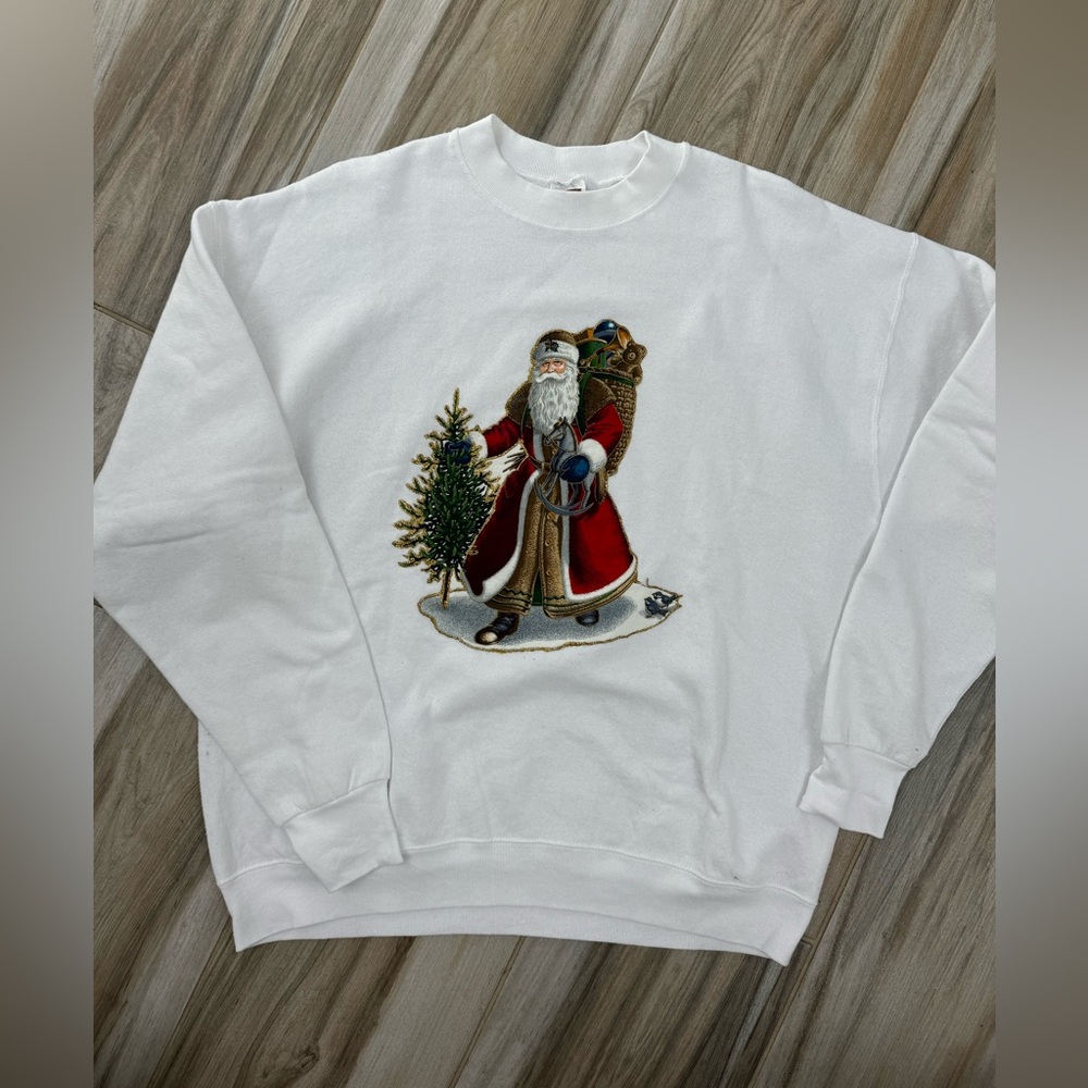 Vintage Christmas Sweater XL Santa Crewneck Fruit Of Loom Best